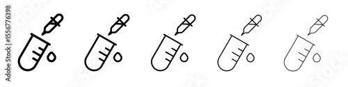 Medical test icon thin flat outline style vector sign