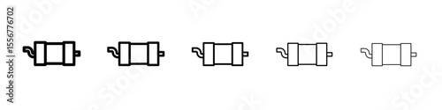 Muffler icon thin flat outline style vector sign