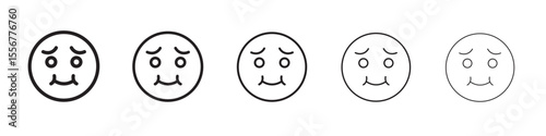 Nausea icon thin flat outline style vector sign