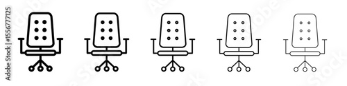 Office chair icon thin flat outline style vector sign