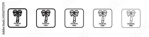 Palm oil free icon thin flat outline style vector sign