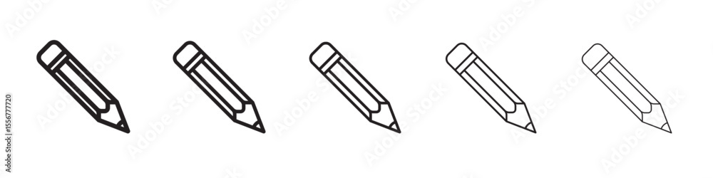 Pencil icon thin flat outline style vector sign Pencil icon thin flat outline style vector sign
