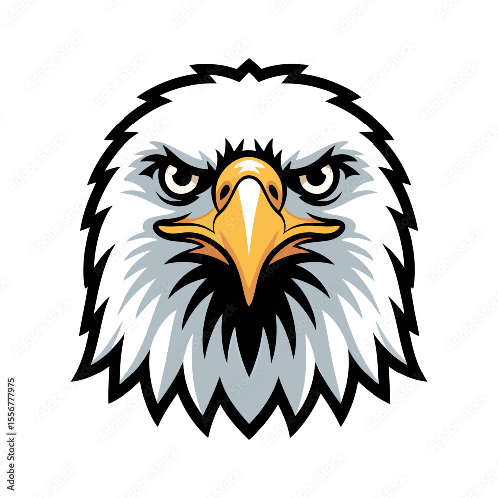 Obraz premium bald eagle head vector illustration