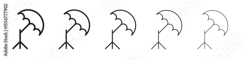 photography lighting icon thin flat outline style vector sign