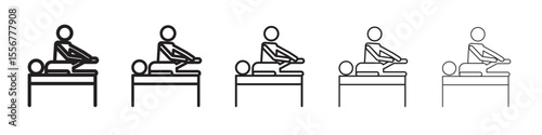 physiotherapy icon thin flat outline style vector sign