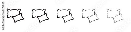 Pillow icon thin flat outline style vector sign