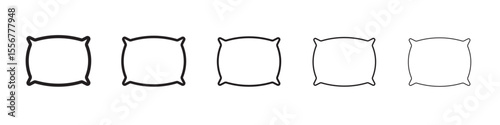 Pillow icon thin flat outline style vector sign