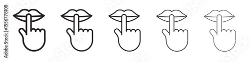 Please do quite pssst icon thin flat outline style vector sign