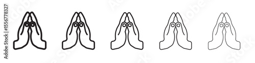 Pray icon thin flat outline style vector sign
