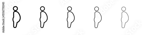 Pregnant woman icon thin flat outline style vector sign