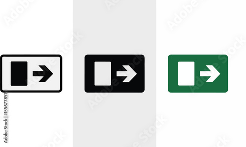 Find exit sign emergency evacuation route emergency exit direction safety guidance escape route direction sign vector illustration