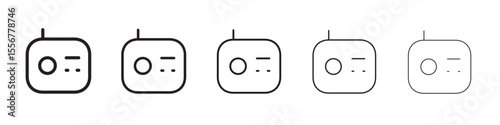 radio icon thin flat outline style vector sign