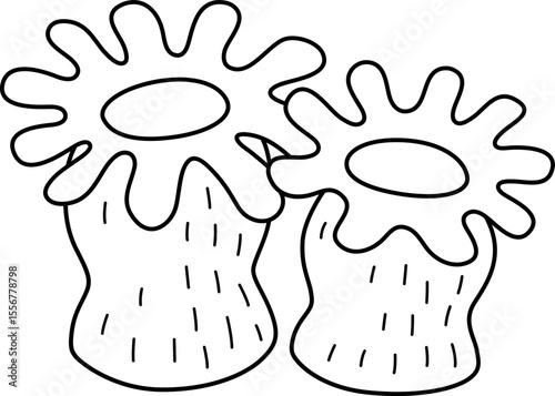Coral Outline Coloring Page for Kids

