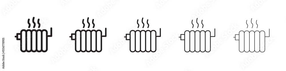 Obraz premium Radiator icon thin flat outline style vector sign