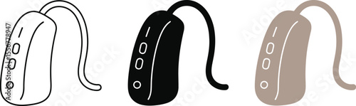 Hearing aid types digital hearing aids behind the ear hearing aids hearing loss solutions for hearing health vector illustration