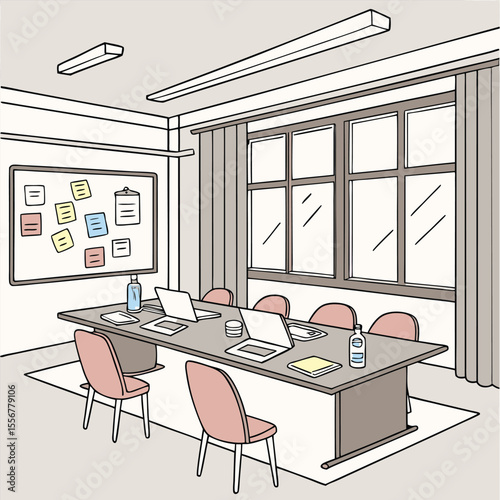 Vector of conference meeting room scene