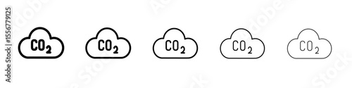 Reduce carbon dioxide co2 icon thin flat outline style vector sign