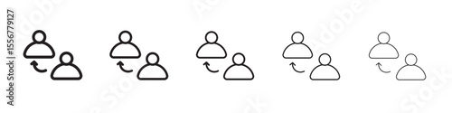 Referrals icon thin flat outline style vector sign