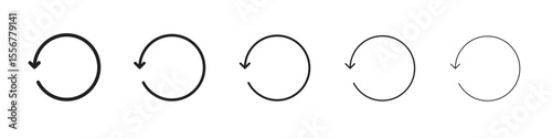 Refresh icon thin flat outline style vector sign