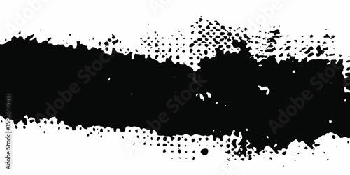 black brush strokes oil paints on white paper. Isolated on white background. Abstract creative background. Eps10