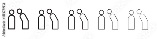 Respectfulness icon thin flat outline style vector sign