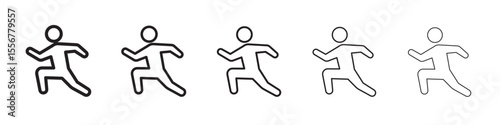 Runinng icon thin flat outline style vector sign