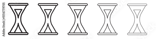 sand clock icon thin flat outline style vector sign