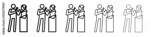 Sculptor icon thin flat outline style vector sign