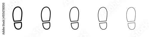 Shoe print icon thin flat outline style vector sign