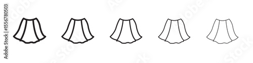 skirt girl clothes icon thin flat outline style vector sign