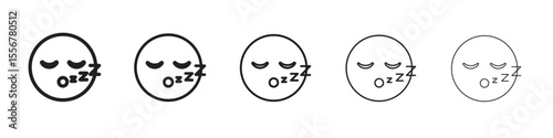 Sleep Icon thin flat outline style vector sign