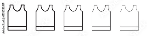 Sleeveless shirt icon thin flat outline style vector sign