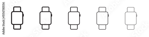 Smartwatch icon thin flat outline style vector sign