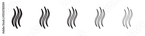 Smoke steam silhouette icon thin flat outline style vector sign