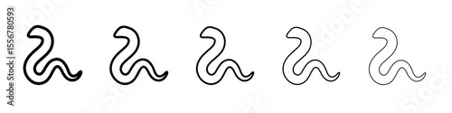 Snake icon thin flat outline style vector sign