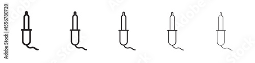 Soldering iron icon thin flat outline style vector sign