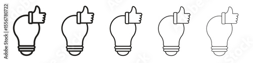 Solution, solve icon thin flat outline style vector sign
