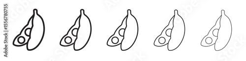 soybeans icon thin flat outline style vector sign