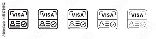 Start up visa icon thin flat outline style vector sign