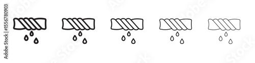 squeeze wet laundry icon thin flat outline style vector sign