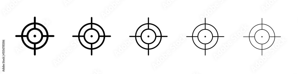 Obraz premium Target, aim, focus icon thin flat outline style vector sign