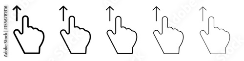 Swipe up and down icon thin flat outline style vector sign