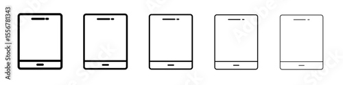 Tablet icon thin flat outline style vector sign