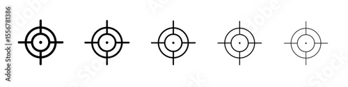 Target, aim, focus icon thin flat outline style vector sign