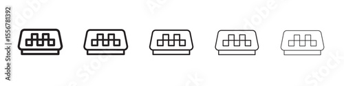 Taxi lamp icon thin flat outline style vector sign