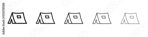 Teepee icon thin flat outline style vector sign