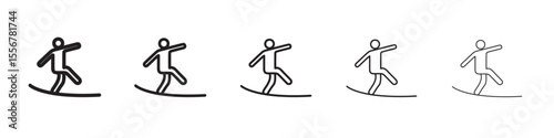 Tightrope walker icon thin flat outline style vector sign