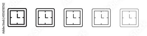 time clock watch icon thin flat outline style vector sign