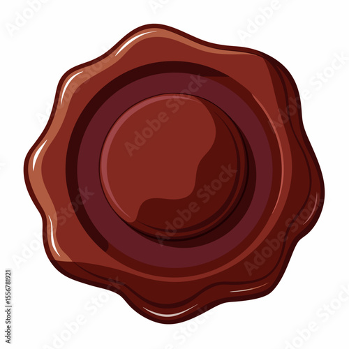 Dark Chocolate Wax Seal With Glossy Surface And Ro (4) | Minimalistic Vector Illustration for Nature, Kids & Decor Themes