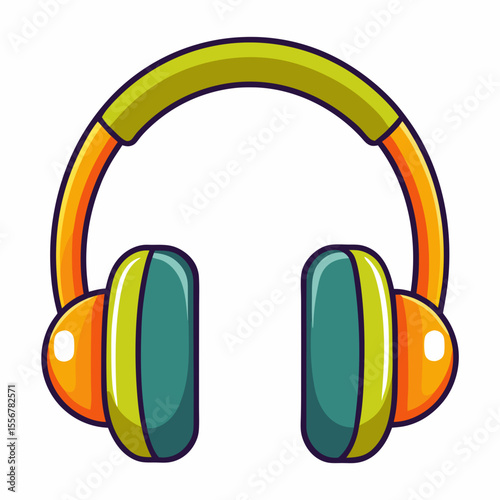 Stylized tech headphones on white – vector icon for sound accessories, audio listening tools, or minimal music gadget sticker designs